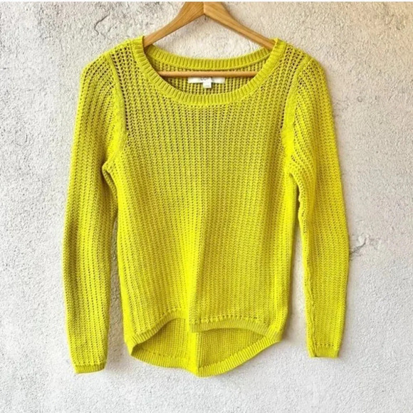 Loft Yellow Knit Cable Pullover Sweater XX-Small - Picture 1 of 5